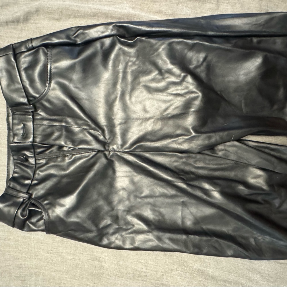 SHEIN Women's Black Leather Pants